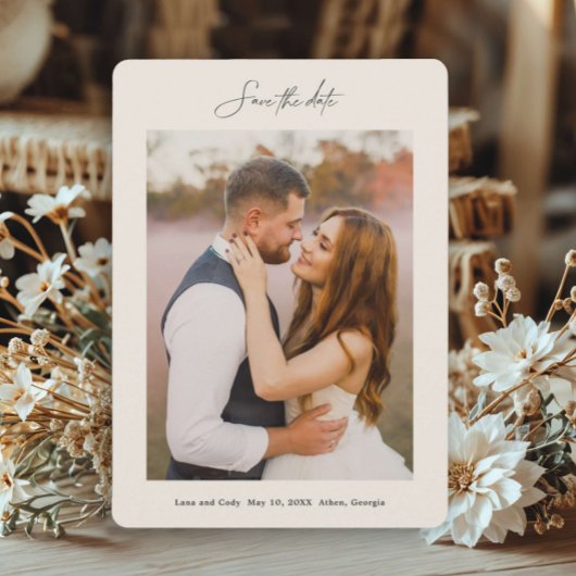 手ミニマルでレタ付き写結婚真 セーブザデート