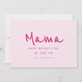 手ミニマルエレガントモダン式母の日 カード (正面)
