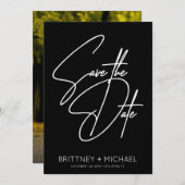 手ミニマル入力ブラック セーブザデート (正面/裏面)