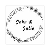 手ミニマル引きフローラ結婚式の日付を保存 ラバースタンプ (インプリント)