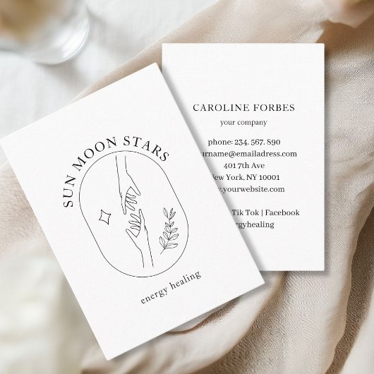 手ミニマル、星、リーフィラインアート 名刺