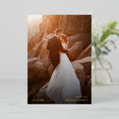 手メリー結婚したレタリング写真 箔シーズンカード (立ち正面)