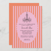 手モダンお洒落引きブライダルシャワー 招待状 (正面/裏面)