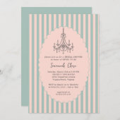 手モダンお洒落引きブライダルシャワー 招待状 (正面/裏面)