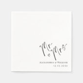 手モダンからミセスの手紙が届いた結婚 スタンダードカクテルナプキン (正面)