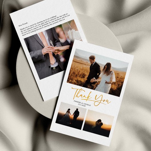 手モダンでレタス4枚の写真が結婚ありがとう ノートカード