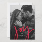 手モダンでレタージョイ赤い写真 シーズンカード (正面)