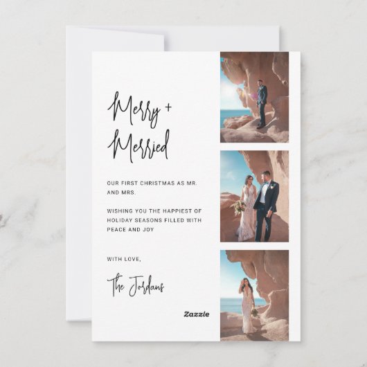 手モダンでレタ結婚したーしたクリスマス4枚 シーズンカード (裏面)