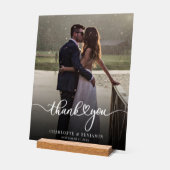 手モダンでレタ結婚ーした写真 アクリルサイン (傾斜)