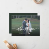 手モダンでレタ結婚ーした写真 ノートカード (正面/裏面インサイチュ)