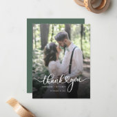 手モダンでレタ結婚ーした写真 ノートカード (正面/裏面インサイチュ)