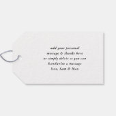 手モダンで感謝してい白黒書の ギフトタグ (裏面横)