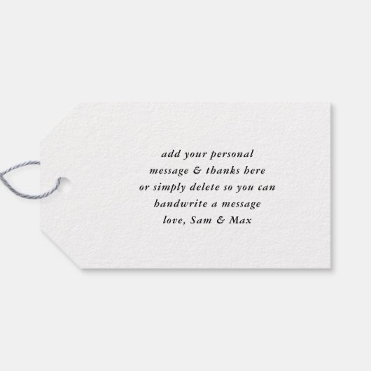 手モダンで感謝してい白黒書の ギフトタグ (裏面横)