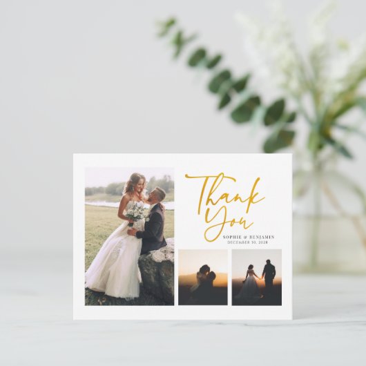 手モダンで手紙を出し結婚てくれて ポストカード (スタンド正面)