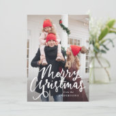 手モダンで手紙を書いたメリークリスマスの台本の写真 シーズンカード (スタンド正面)