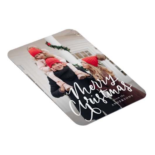 手モダンで手紙を書いたメリークリスマスの台本の写真 マグネット (右側)