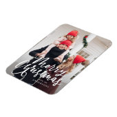 手モダンで手紙を書いたメリークリスマスの台本の写真 マグネット (左側)