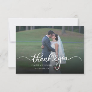 手モダンで手紙を書いた写真が結婚ありがとう ノートカード