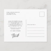 手モダンで手紙を書いた写真が結婚ありがとう ポストカード (裏面)