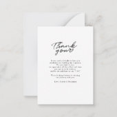 手モダンで手紙を書いた写真の結婚ありがとうご注意 ノートカード (裏面)