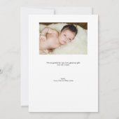 手モダンに入れカスタムる赤ちゃんシャワー写真 サンキューカード (裏面)