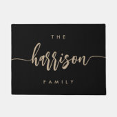 手モダンのひらパーソナライズされたきファミリ名 ドアマット (正面)