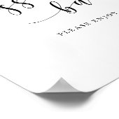 手モダンのクリグラフィ結婚ーのデザートバー標識 ポスター (角)