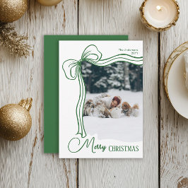 手モダンエレガント引き弓フォトクリスマス シーズンカード