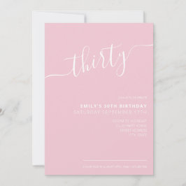 手モダンエレガント文字スクリプト30歳の誕生日 招待状