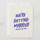 手モダングランジ引きケーキレトロはっきりした結婚s 招待状 (裏面)