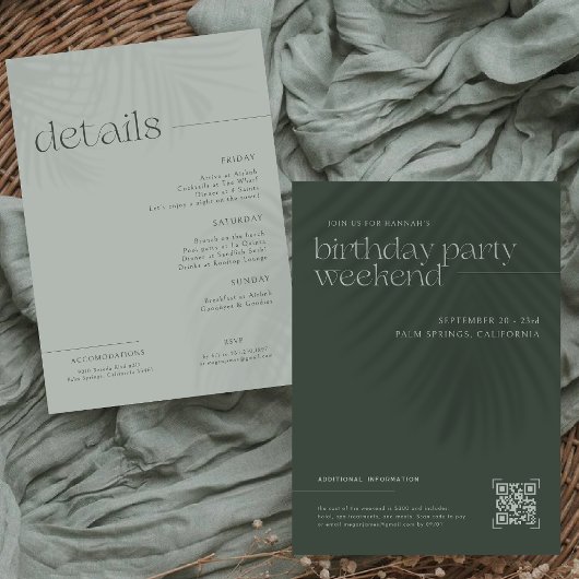 手モダンミニマル掌 |誕生日週末 招待状