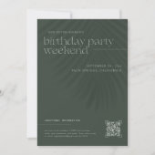 手モダンミニマル掌 |誕生日週末 招待状 (正面)