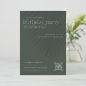 手モダンミニマル掌 |誕生日週末 招待状 (スタンド正面)