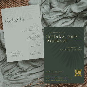 手モダンミニマル掌 誕生日週末 箔招待状