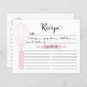 手モダンレタピンクウィスクレシピカード (正面/裏面)
