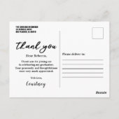 手モダンレタリング卒業写真ありがとう ポストカード (裏面)