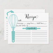 手モダンレターブルーウィスクレシピカード ポストカード (正面/裏面)