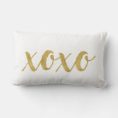 手モダンレタ金ゴールドラブ&XOXO装飾 ランバークッション (裏面)