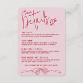 手モダン予測できな引き弓ピンク結婚の詳細 エンクロージャーカード (正面)