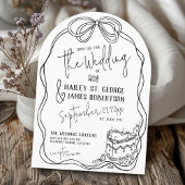 手モダン予測できな引き弓ブラック結婚レトロ 招待状