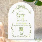 手モダン予測できな引き弓GREEN結婚 retro's 招待状