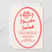 手モダン予測できな書で取り結婚組む 招待状 (正面)