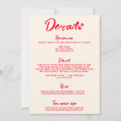 手モダン予測できな書で取り結婚組む 招待状 (裏面)