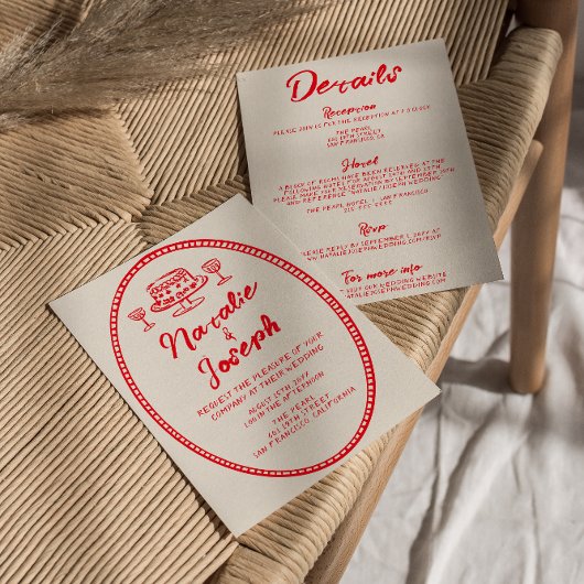 手モダン予測できな書で取り結婚組む 招待状