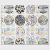 手モダン作り円パターン ラッピングペーパー (フラット)