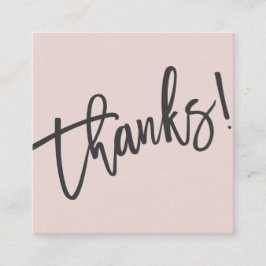 手モダン入り感謝していトレンディー赤面ピンクブラック スクエア名刺