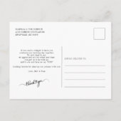 手モダン入力スクリプト写真ありがとう ポストカード (裏面)