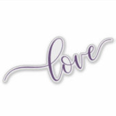 手モダン入力タイポグラフィ"愛" シール (正面)