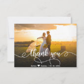 手モダン入力結婚写真サンキューカード サンキューカード (正面)