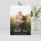 手モダン入力結婚写真サンキューカード サンキューカード (スタンド正面)